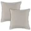 Image de Lot de 2 taies d'oreiller unies coton finition bourdon beige 65x65cm
