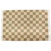 Image de Tapis déco damier à franges coton et jute 140x200cm