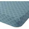 Image de Drap housse imprimé en bambou bleu 160x200