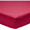 Image de Drap housse fines rayures en bambou rouge 140 x 190