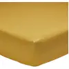 Image de Drap housse fines rayures en bambou jaune 160 x 200