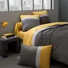 Image de Housse de couette unie gris et curry 260x240
