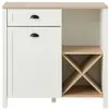 Image de Buffet 1 porte 1 tiroir effet bois clair et blanc