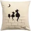 Image de Coussin 3 chats en coton ecru 45 x 45 cm