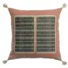 Image de Coussin brodé yaël en coton bois de rose 45 x 45 cm