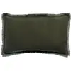 Image de Coussin uni en lin olive 30 x 50 cm