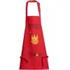 Image de Tablier de cuisine enfant shadok roi chef en coton rouge 52 x 63 cm