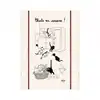 Image de Grand torchon chats en cuisine en coton ecru 60 x 80 cm