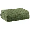 Image de Plaid stonewashed en coton olive 130 x 200 cm