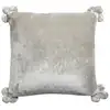 Image de Coussin tender pompons en polyester perle 45 x 45 cm