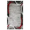 Image de Tapis à encadré motifs abstraits rouge 80x150