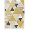 Image de Tapis motifs triangles jaune et bleu 120x160