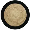 Image de Tapis rond en jute et coton bande noire diam.120