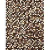 Image de Tapis en cuir recyclé motif damier marron 120x170
