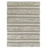 Image de Tapis en coton bande ethno blanc-sable 120x170