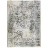 Image de Tapis graphique effet usé gris or 120x170