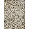 Image de Tapis recyclé cuir motif damier gris clair 120x170