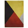 Image de Tapis lumineux effet laineux motifs triangles multicolore 120x170