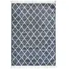Image de Tapis coton croisillons en laine gris foncé 120x170