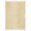 Image de Tapis coton motif croisillons en laine épaisse naturel 120x170