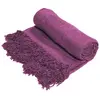 Image de Plaid à franges en viscose rose dalhia 130x150