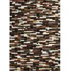 Image de Tapis en cuir recyclé lignes marron 140x200