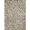 Image de Tapis recyclé cuir motif damier gris clair 160x230