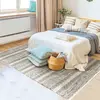 Image de Tapis en coton bande blanc-sable 160x230
