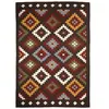 Image de tapis en laine à motifs aztèques marron 160x230