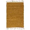 Image de Tapis en cuir tressé camel 60x90