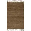 Image de Tapis en cuir tressé taupe 60x90