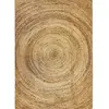 Image de Tapis en jute tressé main motif rond naturel 80x150