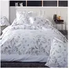 Image de Housse de couette plumes à imprimés plumes percale de coton/coton