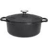 Image de Cocotte ronde 22 cm noir en fonte émaillée
