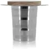 Image de Infuseur à thé rétractable en inox et couvercle en bois