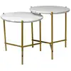 Image de lot de 2 tables basses effet marbre et pieds en métal