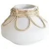 Image de Vase en béton et rotin blanc h16cm