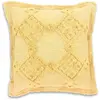 Image de Coussin en coton jaune avec franges 45cm