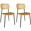 Image de Lot de 2 chaises en bois naturel et pieds en métal noir