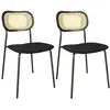 Image de Lot de 2 chaises en bois et velours et pieds en métal