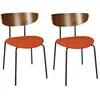 Image de Lot de 2 chaises en bois et velours terracotta