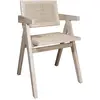 Image de Chaise de bureau en bois de pin et canage beige