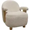 Image de Fauteuil en bouclette écru et structure en bois