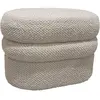 Image de Pouf en bouclette écru et structure en bois