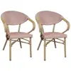 Image de Lot de 2 fauteuils de table en aluminium et effet rotin rouge