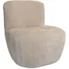 Image de Fauteuil en tissu bouclette beige et structure en bois