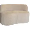 Image de Canapé en tissu bouclette beige et structure en bois 2 places