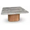 Image de Table basse en marbre gris et pied en bois d'acacia