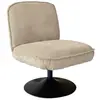 Image de Fauteuil pivotant en velours beige et pied en métal noir
