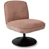 Image de Fauteuil pivotant en velours rose et pied en métal noir